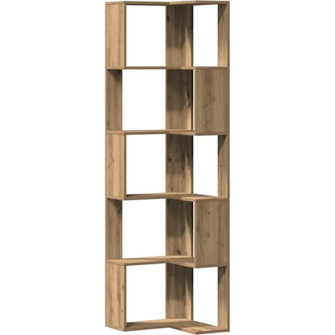 Maison Exclusive - Eck-Bücherregal 5 Böden Artisan-Eiche 50x50x17