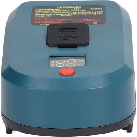Adaptateur Batterie 18V avec Écran Digital, Sortie USB-C pour Lithium BL1830 BL1850 BL1840 (1/5)