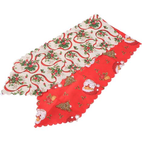 Nappe de Noël Lavable 2 Pièces - Motifs Festifs pour Décoration de Table de Fêtes (1/5)