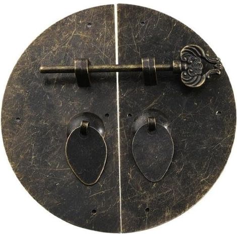de verrouillage rond en fer finition cuivre style chinois