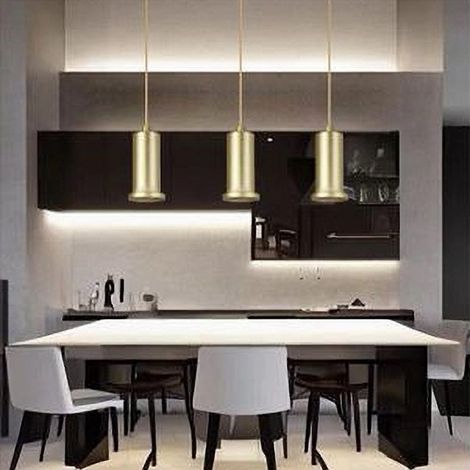 TrAdE Shop Traesio - Lampadario A Sospensione Moderna Contemporaneo Oro Portalampada Pendente E27 33849 - (1/4)