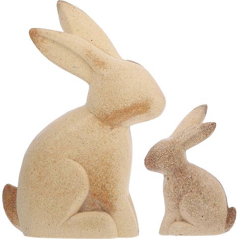 Plateau de service en bois, découpe de lapin en bois, lapin de Pâques en bois brut, matériel de peinture pour enfants-18.00X13.00X5.00CM-Ivory