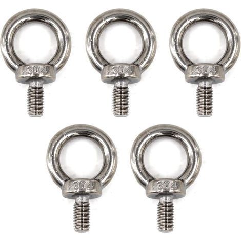 (5 Pièces) M8 Eye Bolt 304 Vis à anneau de levage en acier inoxydable (1/4)