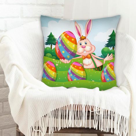 Housse de coussin carréefermeture à glissière pour canapé fauteuil lit chaise décoratif de ferme (1/5)