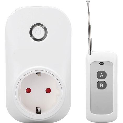 Prise connectée WiFi 2.4G, interrupteur sans fil 433MHz, commande vocale et application, minuterie programmable, compatible Google Assistant, 90-250V UE (1/5)