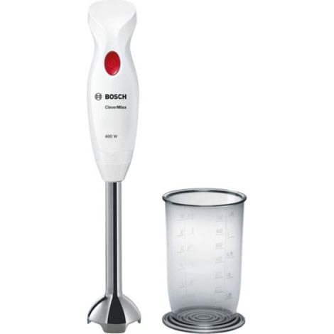 Mixeur Electrique  plongeant CleverMixx MSM24100 - BOSCH - 400W - Pied détachable inox - 1 vitesse - Bol  - Blanc (1/5)