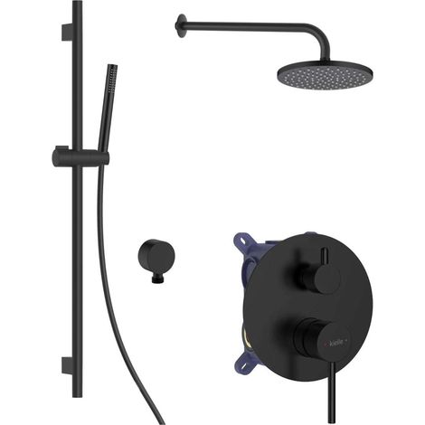 kielle Oudee I - Rubinetto da incasso per 2 elettrodomestici, con accessori e corpo EcoSpare, nero opaco 20633SP14 (1/5)