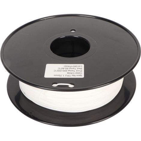 Filament TPU Flexible 1.75mm Haute Performance 95A Blanc 8kg pour Impression 3D - Anticolmatage Rapide (1/5)