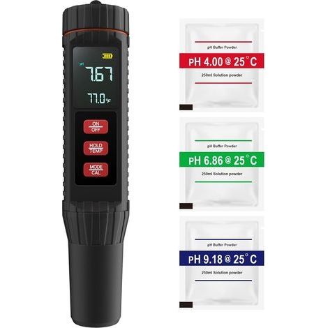 Testeur pH Piscine 7 en 1, pH Metre Électronique pH/TDS/EC/ORP/SALT/S.G./TEMP de Écran Rétroéclairé, Test pH Aquarium pour Piscines, Eau Potable, Aquaculture Marine, SPA (1/5)