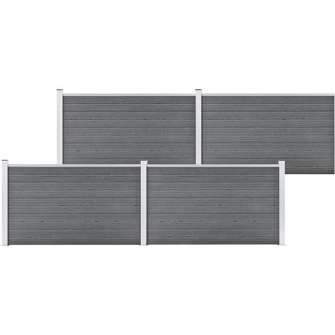 Clôture de jardin Brise vue Panneau de clôture WPC 699x106 cm Gris 14036 (1/5)