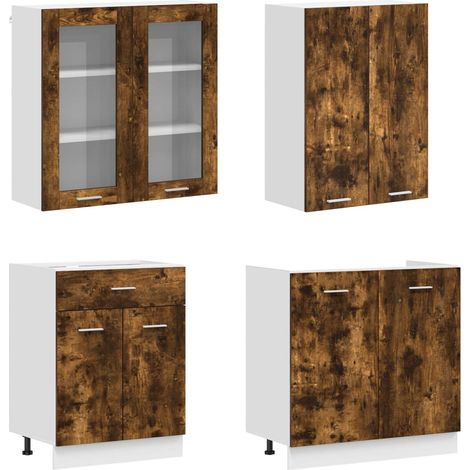 Maison Exclusive - Unité de cuisine LYON 8 pc Chêne fumé Bois d'ingénierie (1/5)