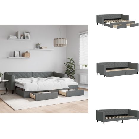 Lit de jour avec gigogne et tiroirs sans matelas 80x200 cm - Lit De Jour Avec Lit Gigogne - Lits De Jour Avec Lits Gigognes - Canapé-lit - Lit D'appoint (1/5)