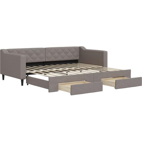 Maison Exclusive - Tagesbett Ausziehbar mit Schubladen Taupe 90x2