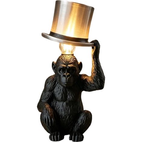 Lampe Singe Haut-de-forme Décoration Animale Sculpturale (1/5)