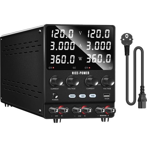 Fuente de alimentación de laboratorio, doble canal, múltiples modos de salida, 120 V 3 A, 220 V CA-b (1/2)