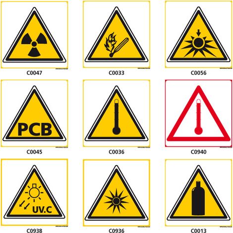Panneaux de DANGER et d'AVERTISSEMENT - C0047 - 125 x 125 mm (1/2)