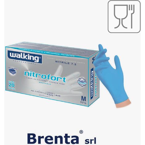 C.100 pz guanti nitrofort blu taglial
