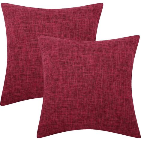 Housse de coussin en lin Housse de coussin 45 x 45 cm, lot de 2 coussins carrés doux (1/5)