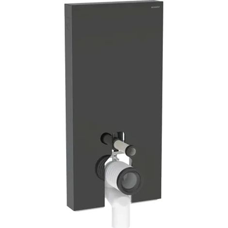 Panneau sanitaire Geberit MONOLITH pour WC au sol, 101 cm, habillage frontal en verre noir, latéral aluminium chromé noir - Geberit (1/4)
