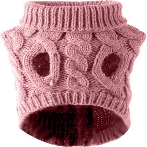 Warm, hand-knitted, soft wool dog garment for winter