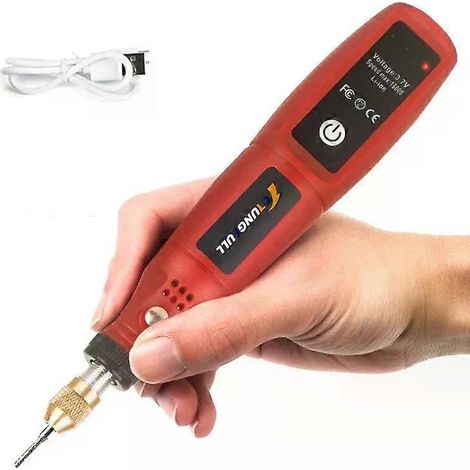 USB-Akku-Minibohrmaschine, Rotationswerkzeug, elektrische Bohrmaschine, Holzbearbeitungs-Gravierstift, elektrisches Rotationswerkzeug für Schmuck, Metall und Glas - JXLGV (1/4)