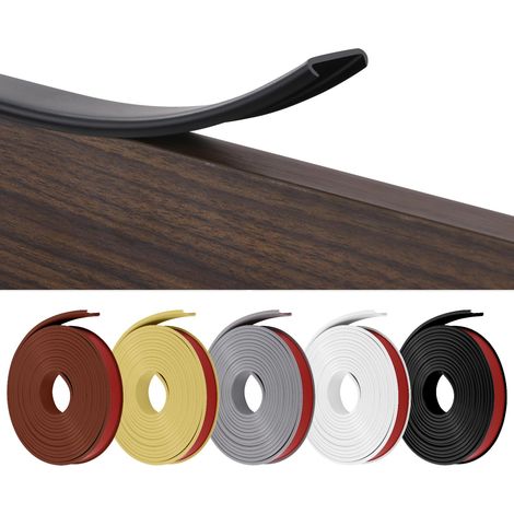 Bande de Chant en Forme de U, Coin de Table Protection Bebe Flexible en TPE, Protections Coin de Table pour Bébé avec colle autocollante pour Tables et Coins de Meubles(5 m x 20 mm, Noir) (1/5)