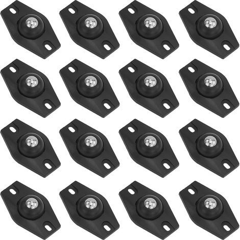 CCYKXA Set of 16 self-adhesive 360° swivel spherical casters for kitchen utensils and furniture - Black (1/5)