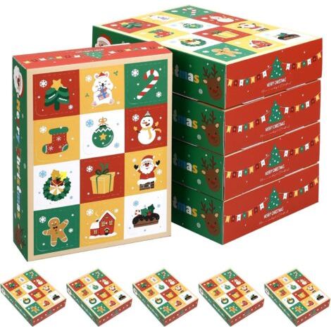 Calendrier de L'avent de Noël : 10 Boîtes de Compte à Rebours de 12 Jours, Boîtes en Carton Numérotées de Noël 2025 pour Décorations de Noël Diy (1/5)