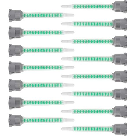 Lot de 15 mélangeurs statiques pour colle 2K, buses de mélange de mortier d'injection, buse de mélange de résine époxy, seringue, chevilles liquides, embouts mélangeurs, colle plastique 1:1, embout