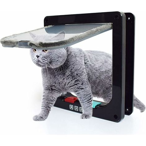 Cat Flap (External Size 29cm x 25cm x 5.5cm),4 Way Locking Cat Flap,Dogs or Small Pets Controllable Lockable Easy to Install(XL)