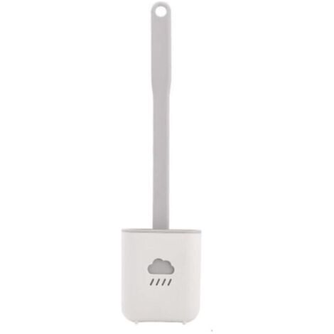Pair Brosse de Toilette en Silicone WC Gap Brush avec Support Tête Plate Poils Souples Brosses de Nettoyage avec Support de séchage Rapide Outil de Salle de Bain. (1/5)