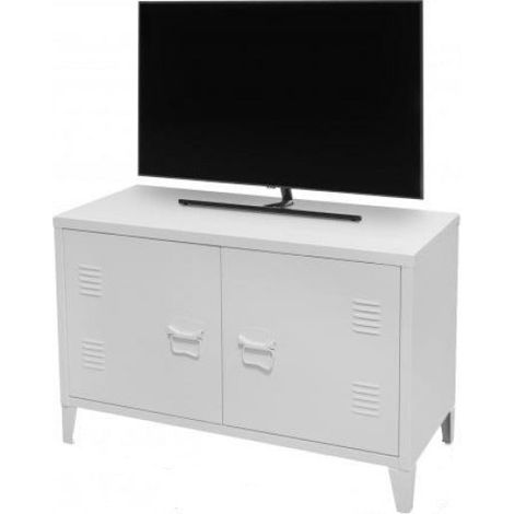 Meuble TV En Métal Industriel Blanc Five (1/3)