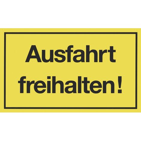Metafranc Hinweisschild Ausfahrt freihalten 200 x 300 mm Warnschilder