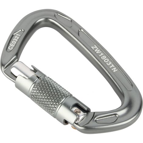 Mousqueton en alliage d'aluminium 25KN pour escalade et secours en extérieur, boucle en D sécurisée (1/5)