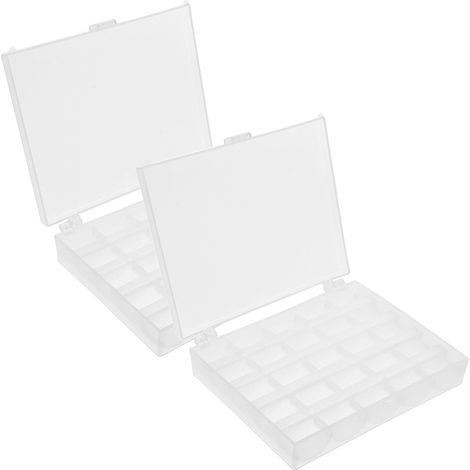 Boîte de Rangement Plastique pour Machine à Coudre, 2 Pièces, 25 Emplacements pour Bobines Vides, Légère et Compacte pour Stockage D'artisanat à Domicile (1/5)