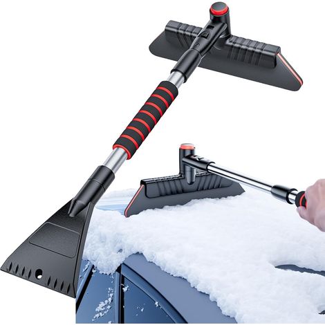 Pelle à neige télescopique pour fenêtre de voiture – Enlève la glace et la neige du pare-brise Grattoir à neige polyvalent avec brosse à neige pour voiture, SUV et pelle pour enlever la neige et la (1/5)