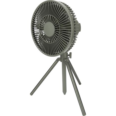 Ventilateur de camping portable rechargeable par USB, ventilateur de bureau avec trépied pour une utilisation intérieure et extérieure, vert olive. (1/5)