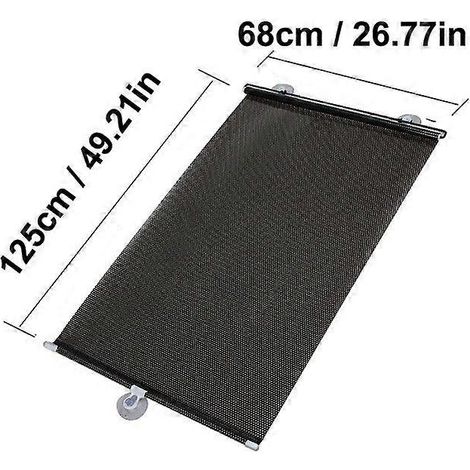 Pare-soleil rétractable pour voiture, protection solaire pour pare-brise avant, rideaux pare-soleil intérieurs, accessoires de protection 68 x 125 cm (1/5)