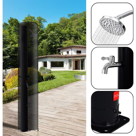 Randaco Ducha solar de 20 l con montaje giratorio y ducha de pie, con funda protectora grande (220 x 65 cm) incluida: ducha de jardín y ducha de piscina