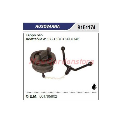 Tappo olio HUSQVARNA motosega 136 137 141 142 R151174