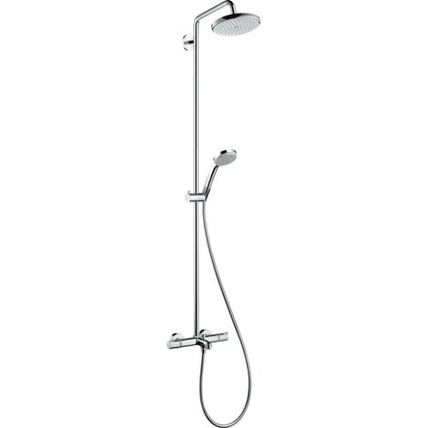 hansgrohe Croma Showerpipe 220 1-jet mit Wannenthermostat, chrom,