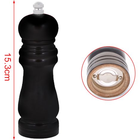 Macinapepe In Legno Macina Pepe e Sale Colore Nero 15,3cm (1/2)