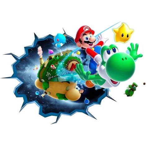 CSPARKV 3D Mario Bros Wall Stickers for Kids Room Wall Decor Cartoon Poster