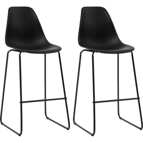 Sedie da Bar 2 pz Nere in Plastica vidaXL (1/5)