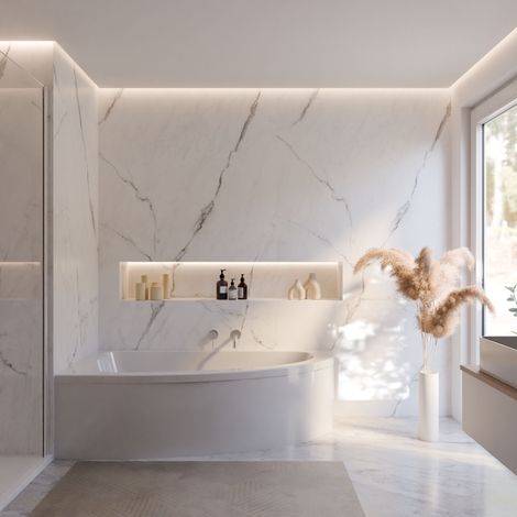 Schulte Eckbadewanne Baia - 160x90 cm, aus hochwertigem Sanitäracryl, Weiß glänzend, Komplett Set inkl. Fußgestell und Ablauf, Version links