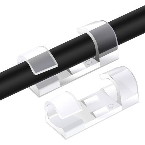 Clips et attache-cables murales 40PCS Clips Cable,Support de Fils de Rangement de Cable avec Coussinets Auto-Adhésifs Solides,Peut être Utilisé pour Gérer de Cables/Fils dans une Maison ou un Bureau ( (1/5)