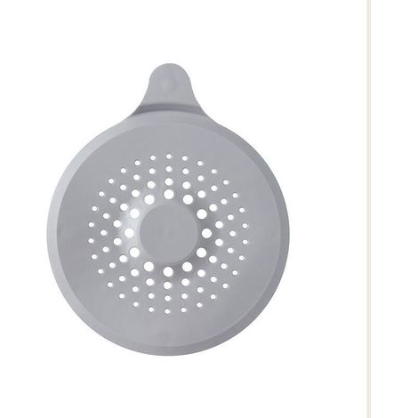 SHINING HOUSE 4 pièces poignée a type gris (14,5 17cm) couvercle d'égout en silicone, filtre d'évier avec ventouse, filtre de couvercle d'égout de baignoire, protecteur de couvercle d'égout pour chev