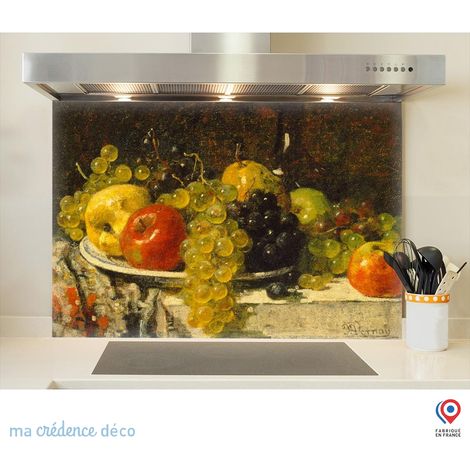 Fond de hotte : Francis Miel, Raisins et pommes - Verre trempé - 90 cm - 60 cm (1/5)