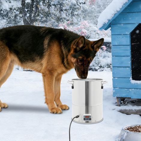 Abreuvoir chauffant pour chien de 11 L, gamelle chauffante antigel à température réglable, destinée à empêcher l'eau de geler dans les abreuvoirs extérieurs (1/5)