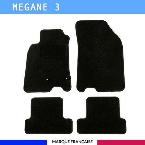 Tapis de voiture sur mesure pour Renault Megane 3 (2008-2016) – 4 pièces – Système antidérapant AUTOGRIP® – Installation facile avec clips (1/4)